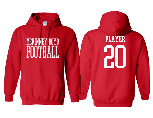Boyd Football Gildan Hoodie Red Simple with Personalization Option