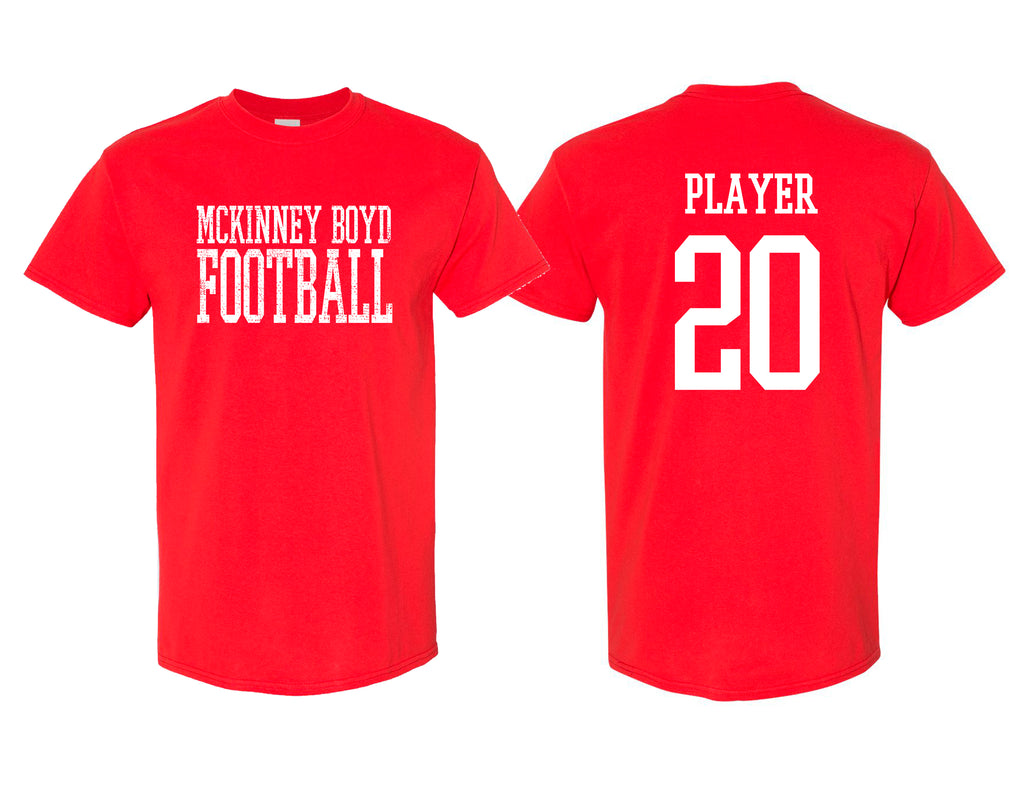 Boyd Football Gildan YOUTH T-Shirt Red Simple with Personalization Option