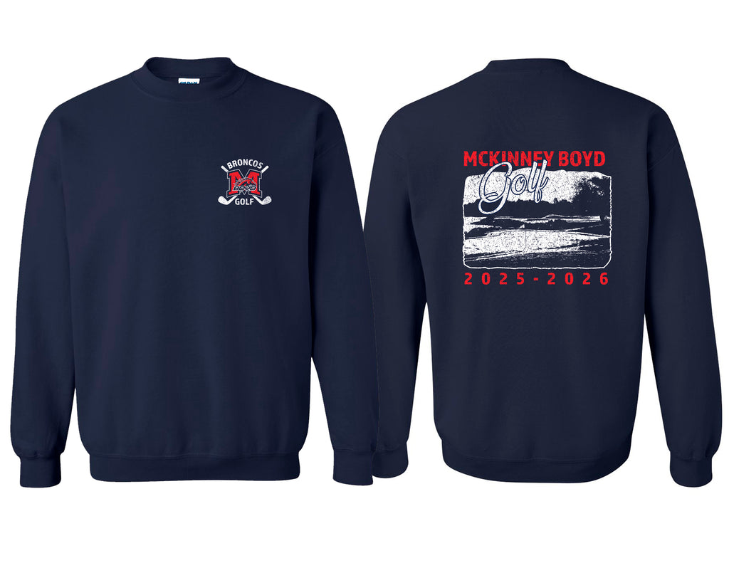 Boyd Golf Navy Golf Course Design Crewneck Sweatshirt