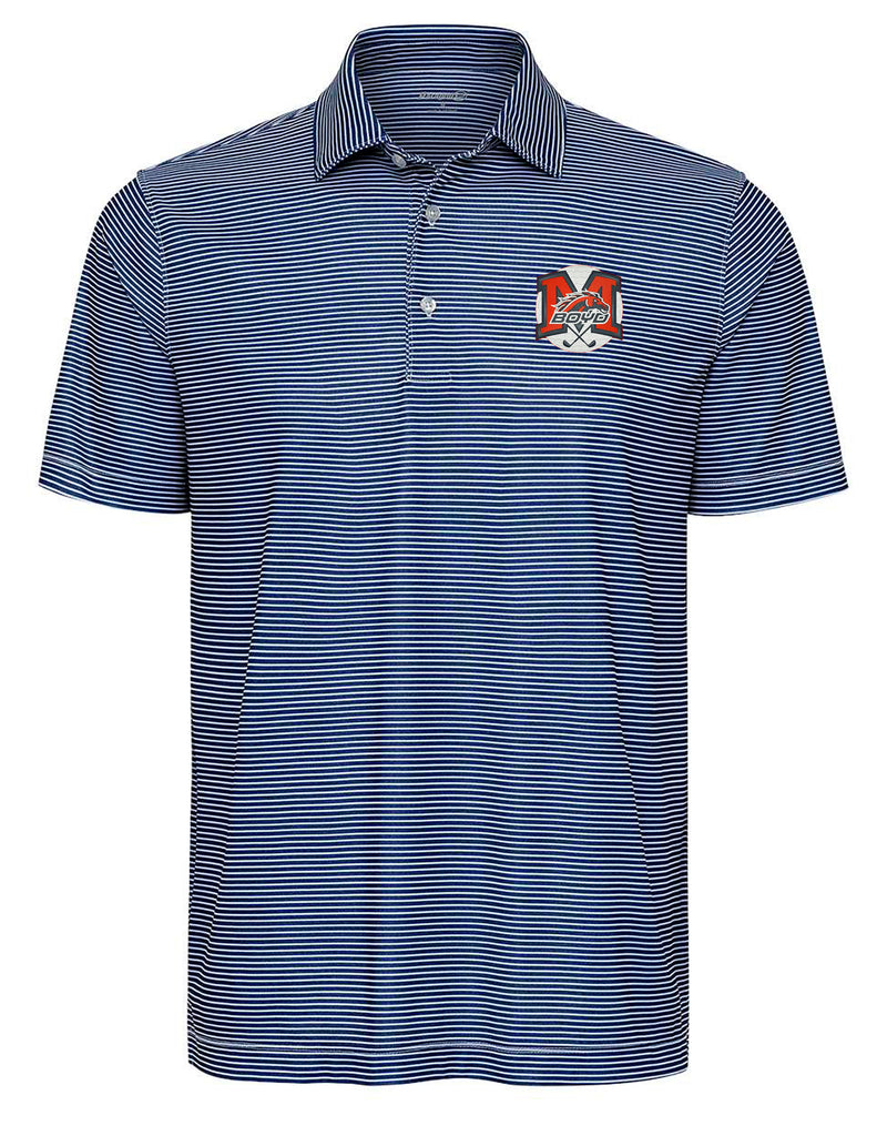 Boyd Golf Paragon Navy & White Stripe Polo with Embroidery