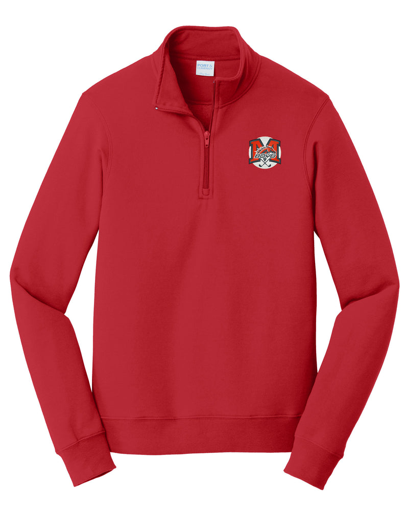 Boyd Golf Port & Co. Red Quarter Zip Fleece Sweatshirt