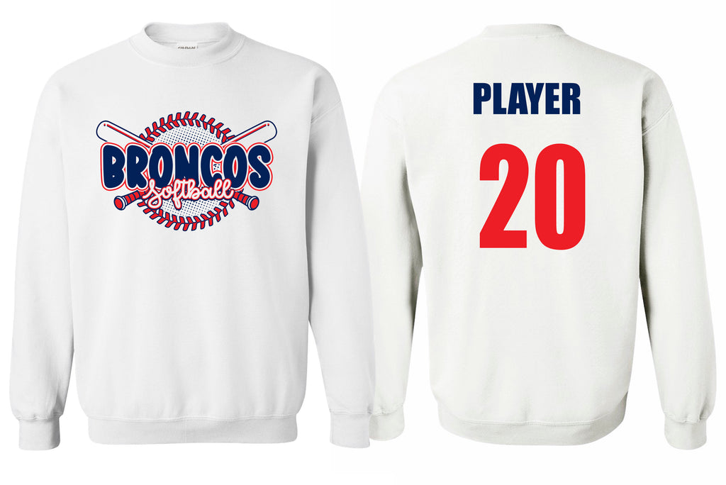 Boyd Softball White Laces Design Crewneck Sweatshirt with Personalization