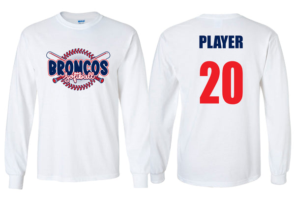 Boyd Softball White Laces Design Long Sleeve with Personalization Option