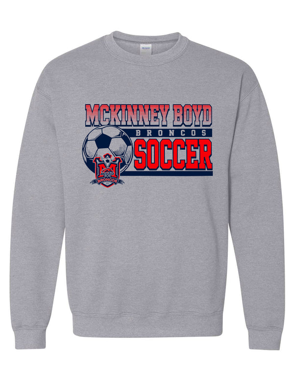 Boyd Soccer Ball Crest Sports Gray Gildan Crewneck