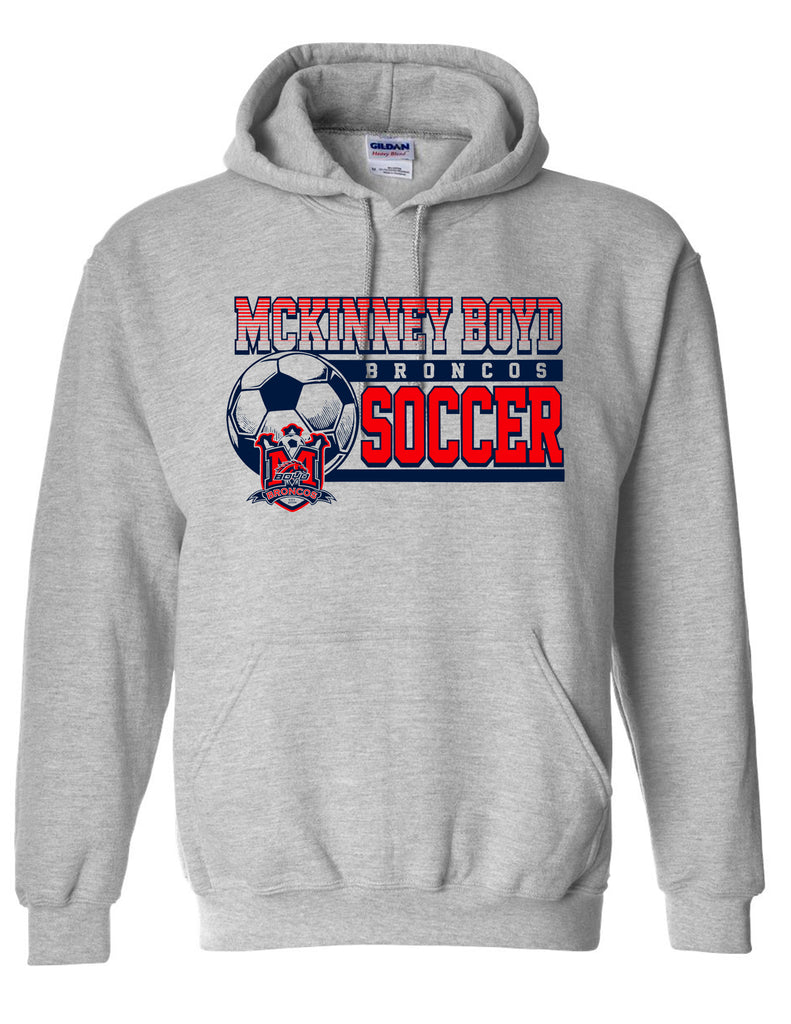 Boyd Soccer Ball Crest Sports Gray Gildan Hoodie