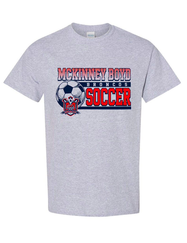 Boyd Soccer Ball Crest Sports Gray Gildan Tee