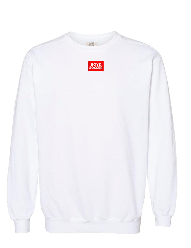 Boyd Soccer Daily Drills Inspired White Comfort Colors Crewneck