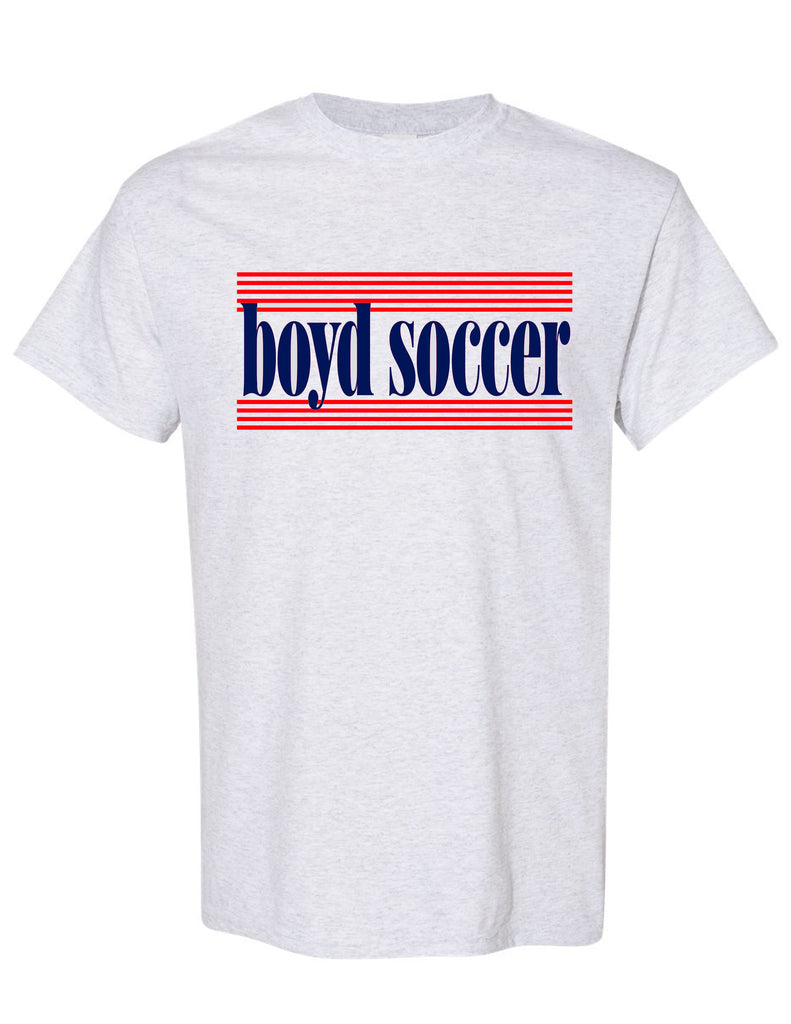 Boyd Soccer Lines Ash Gray Gildan Tee