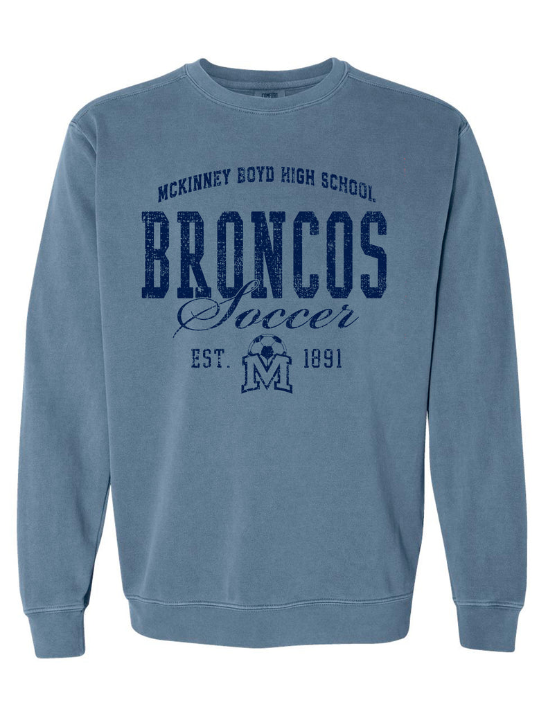 Boyd Soccer Monochromatic Blue Jean Comfort Colors Crewneck