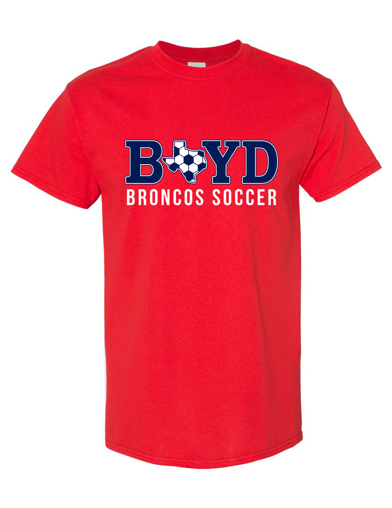 Boyd Soccer Texas Ball Red Gildan Tee