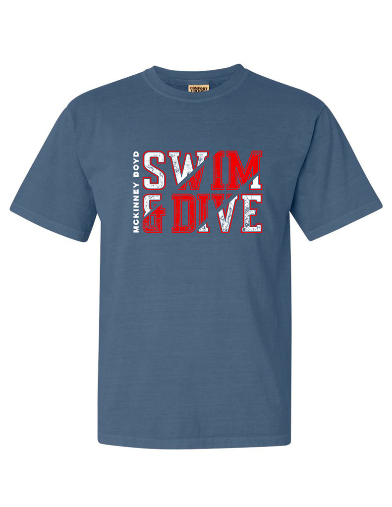 Boyd Swim & Dive Comfort Colors Blue Jean Swim Slanted Design SS Tee