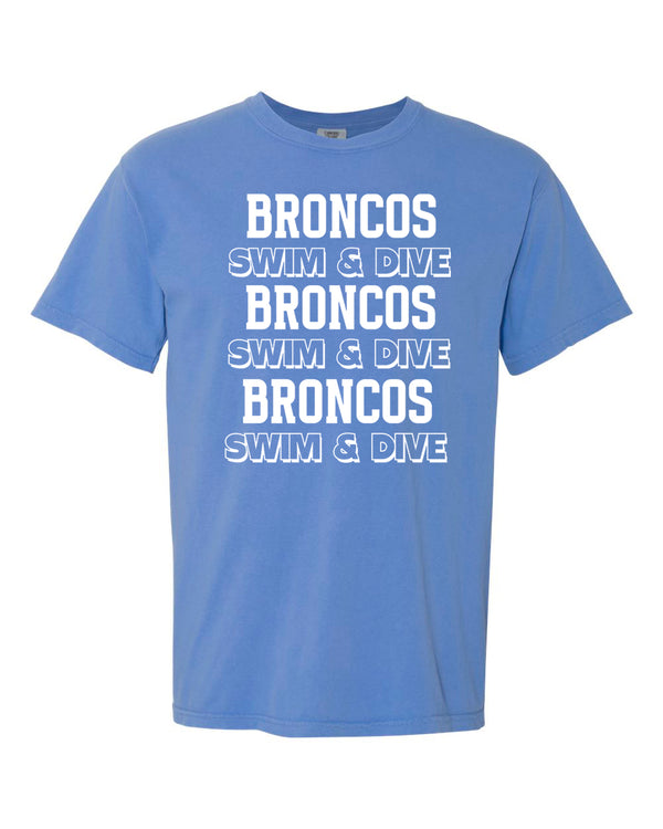 Boyd Swim & Dive Comfort Colors Mystic Blue Stacked Design SS Tee
