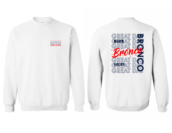 Boyd Swim & Dive Gildan SoftStyle White Word Wall Frocket Design Crewneck Sweatshirt