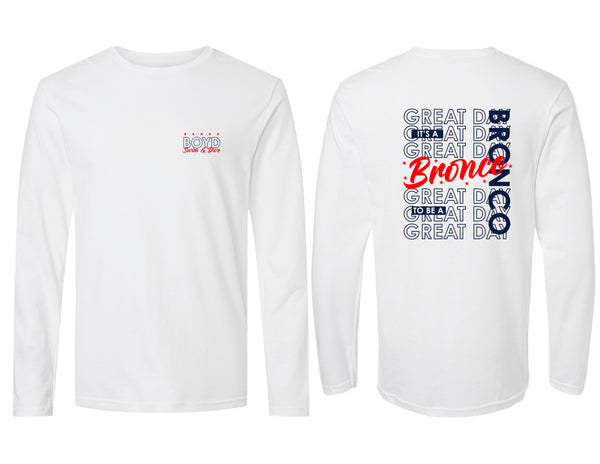 Boyd Swim & Dive Gildan SoftStyle White Word Wall Frocket Design LS Tee