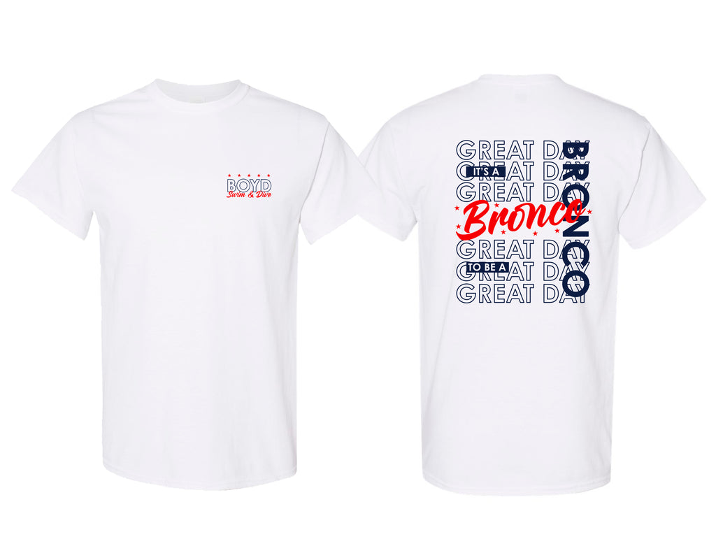 Boyd Swim & Dive Gildan SoftStyle White Word Wall Frocket Design SS Tee