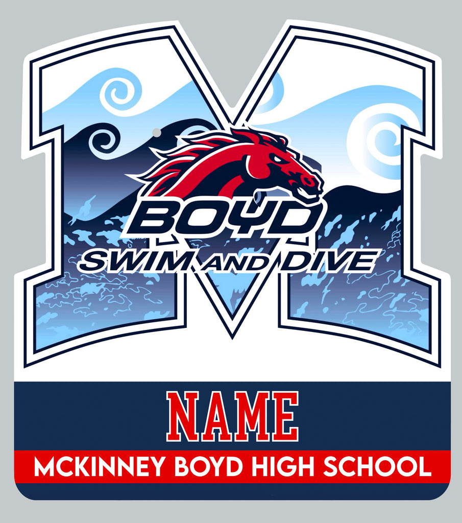 Boyd Swim & Dive Metal Yard Sign with Personalization Option