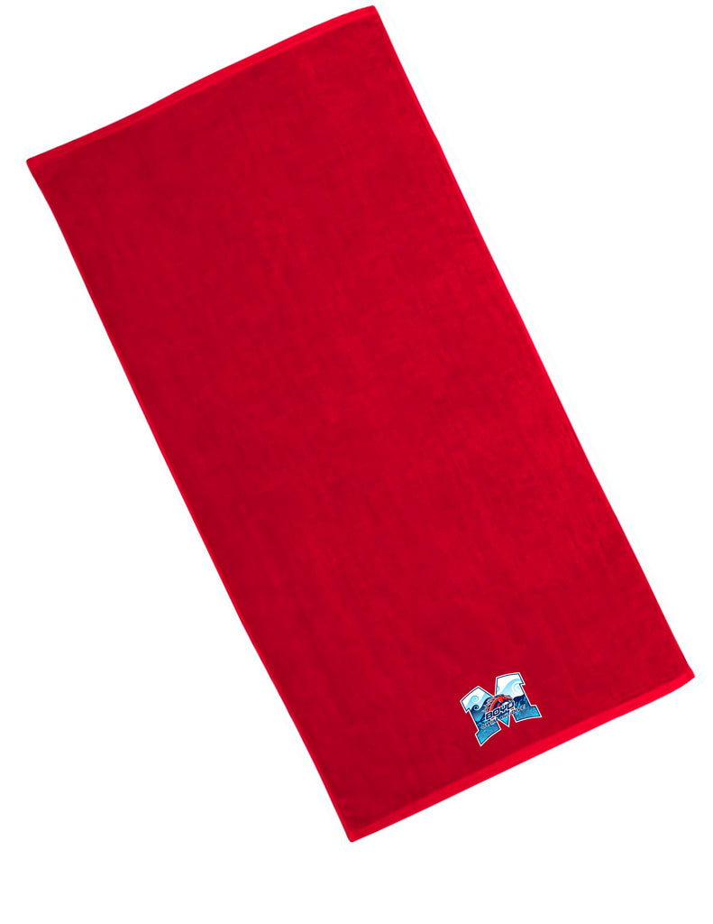 Boyd Swim & Dive Red 100% Cotton Velour Embroidered Beach Towel