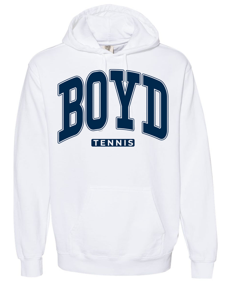 McKinney Boyd Tennis Oversized Print White Hoodie | Personalization Option