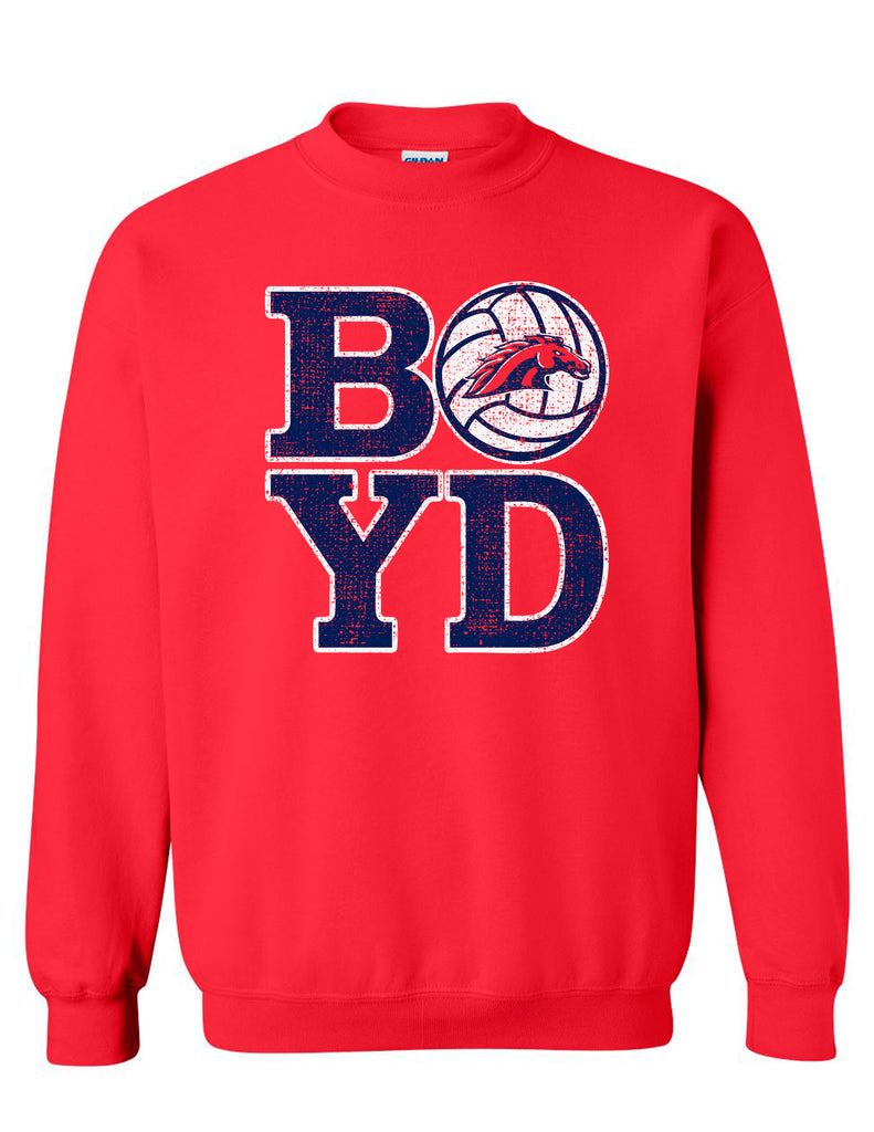 Boyd Volleyball BOYD Ball Red Gildan Crewneck