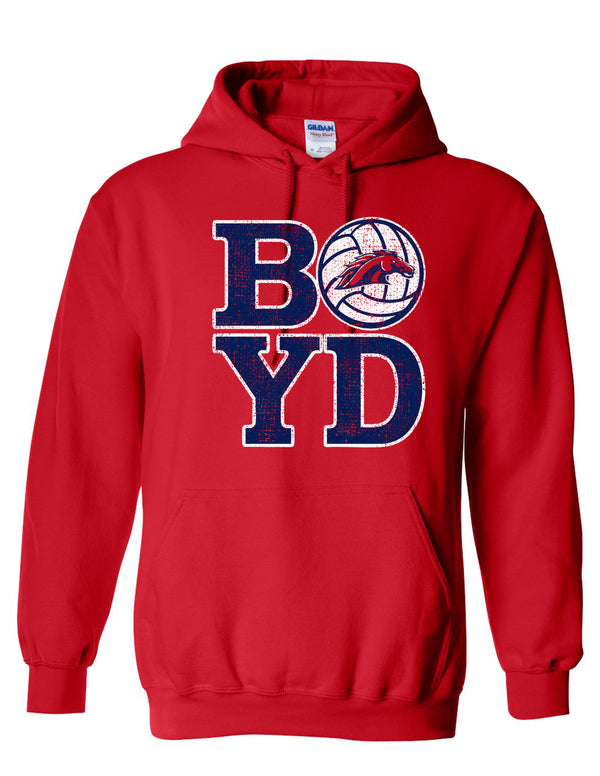 Boyd Volleyball BOYD Ball Red Gildan Hoodie