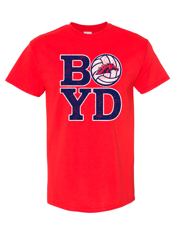 Boyd Volleyball BOYD Ball Red Gildan Tee