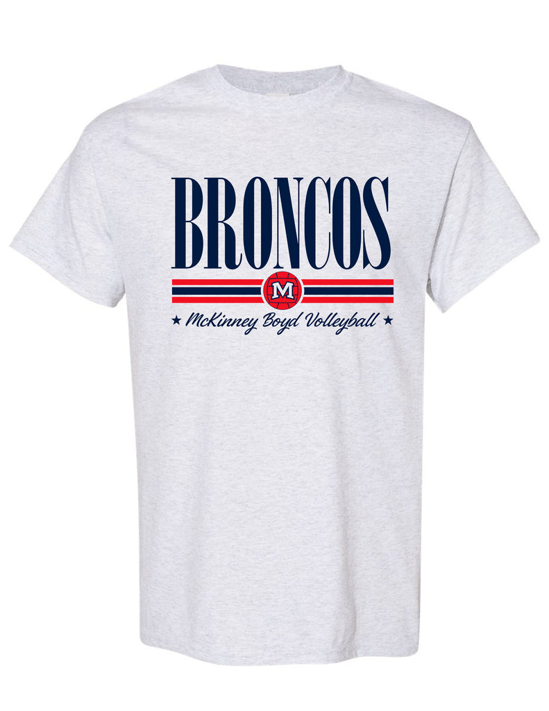 Boyd Volleyball BRONCOS Stripe Ash Gray Gildan Tee