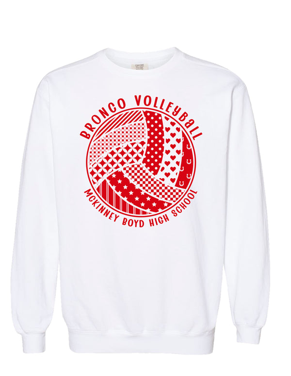Boyd Volleyball Pattern Ball White Comfort Colors Crewneck