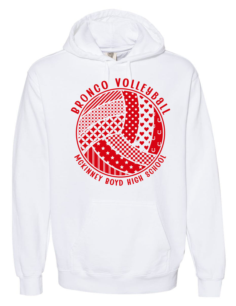 Boyd Volleyball Pattern Ball White Comfort Colors Hoodie