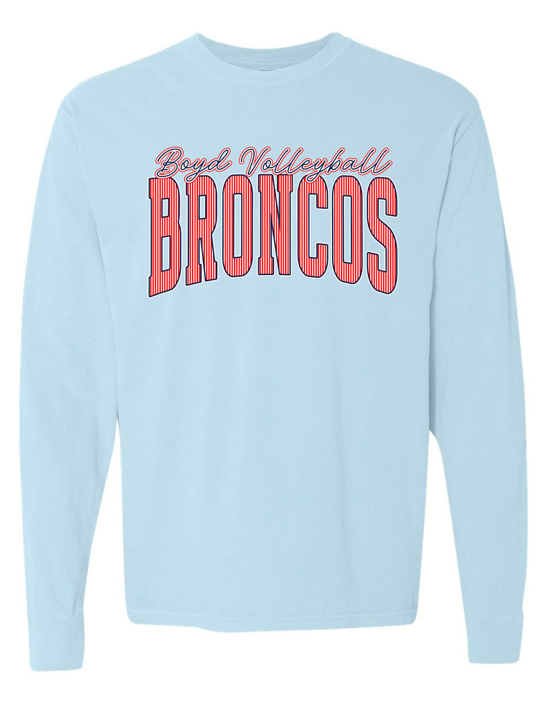 Boyd Volleyball Pinstripe Chambray Comfort Colors Long Sleeve Tee