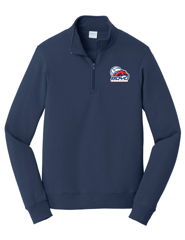 Boyd Volleyball Port & Co Navy Quarter Zip Sweatshirt