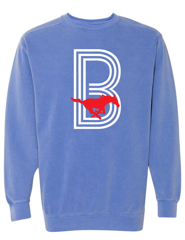 Boyd Volleyball SMU Style B Flo Blue Comfort Colors Crewneck