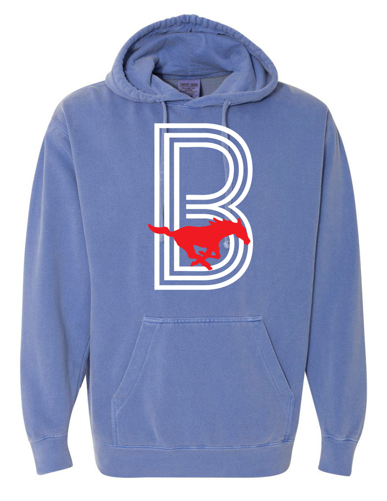 Boyd Volleyball SMU Style B Flo Blue Comfort Colors Hoodie