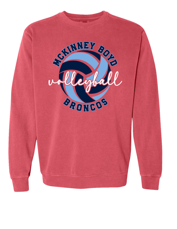 Boyd Volleyball Script Crimson Comfort Colors Crewneck