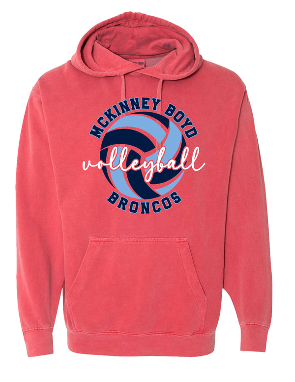 Boyd Volleyball Script Crimson Comfort Colors Hoodie