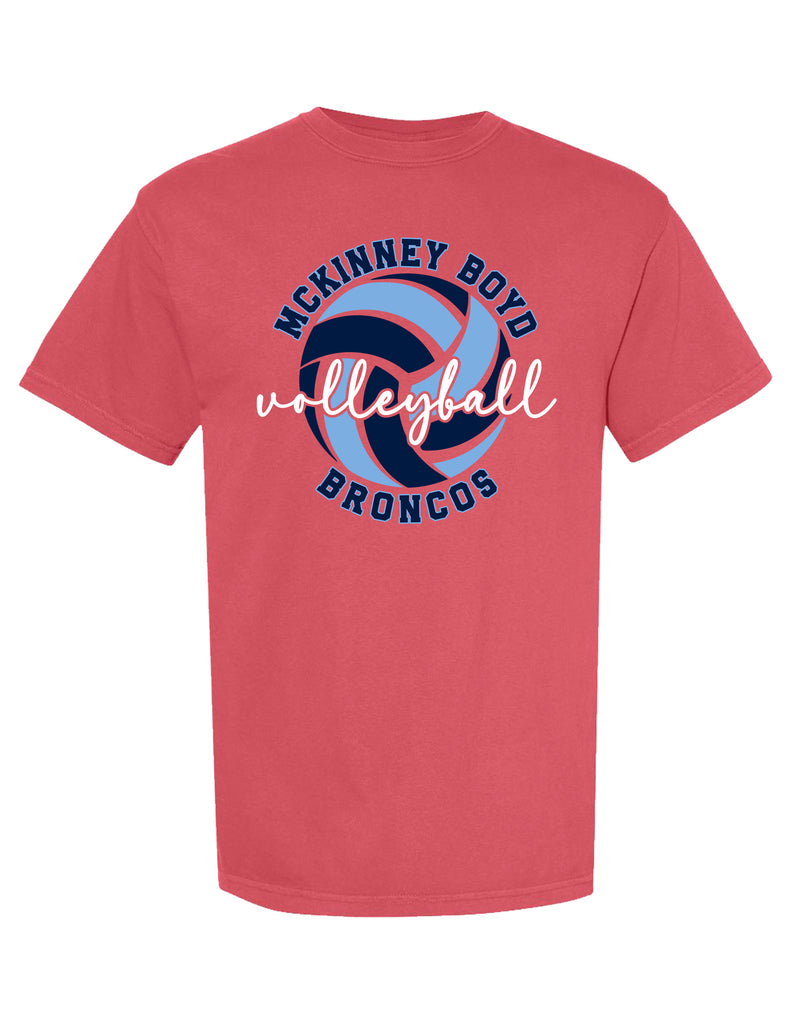 Boyd Volleyball Script Crimson Comfort Colors Tee