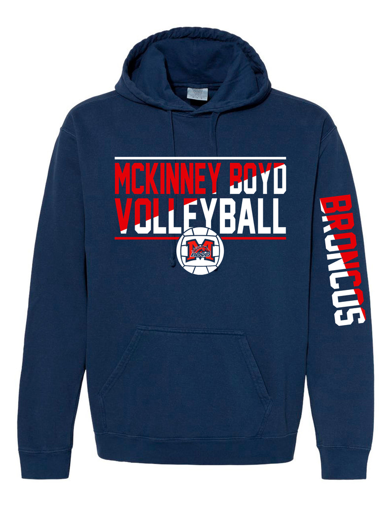 Boyd Volleyball Slant Design Navy Comfort Colors Hoodie