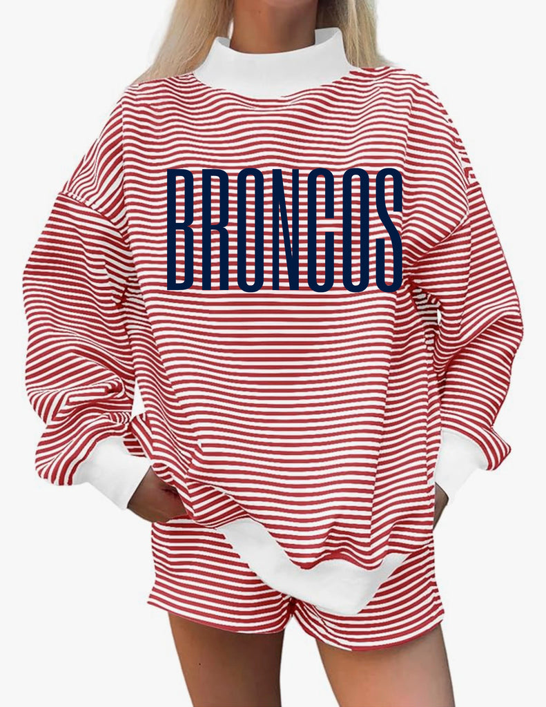 Boyd Volleyball Striped French Terry Mock Neck & Shorts Set Printed