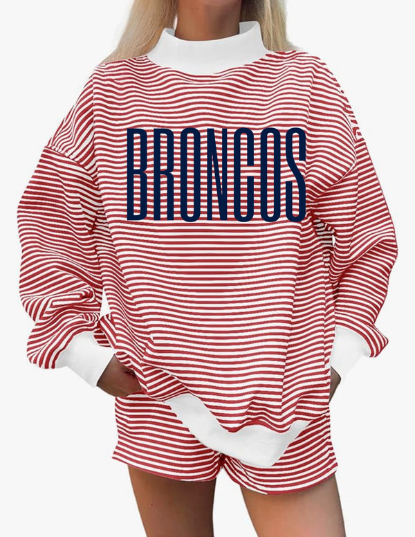 Boyd Volleyball Striped French Terry Mock Neck & Shorts Set Printed