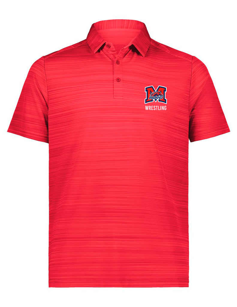 Boyd Wrestling Augusta Red Tonal Stripe Polo