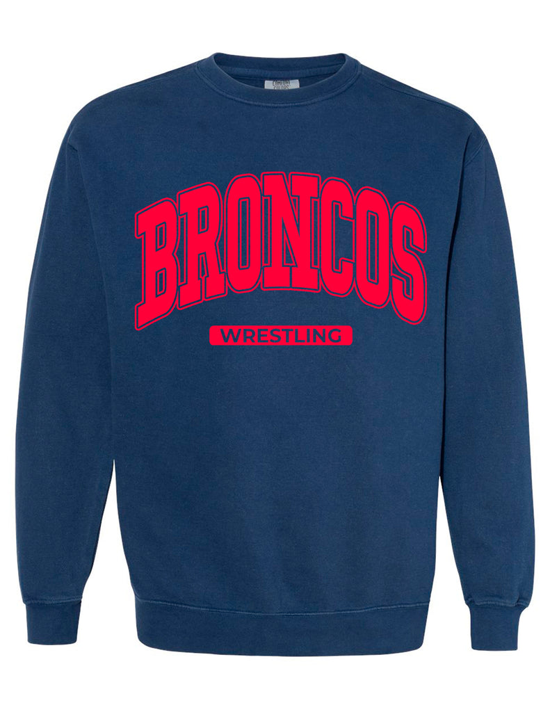 Boyd Wrestling Comfort Colors Navy Oversized Print Crewneck Sweatshirt