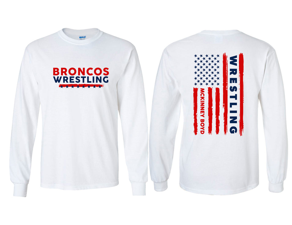 Boyd Wrestling Gildan White Flag Long Sleeve T-Shirt
