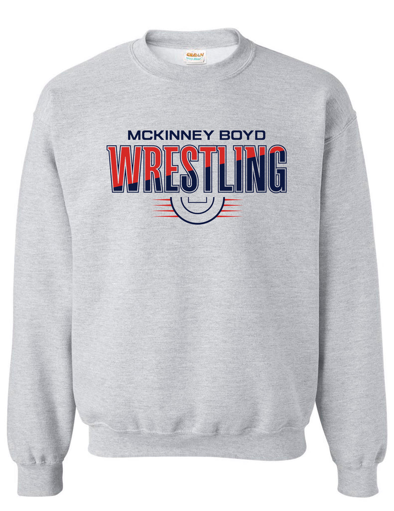 Boyd Wrestling Gildan Ash Gray Half Circle Crewneck Sweatshirt