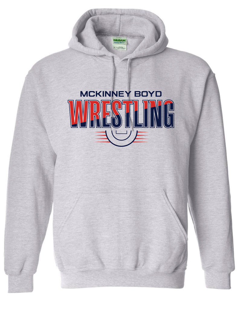 Boyd Wrestling Gildan Ash Gray Half Circle Hoodie