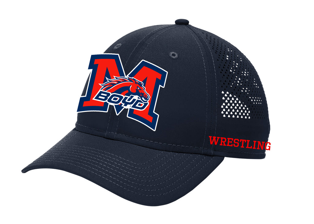 Boyd Wrestling New Era Perforated Performance Hat with Side Embroidery