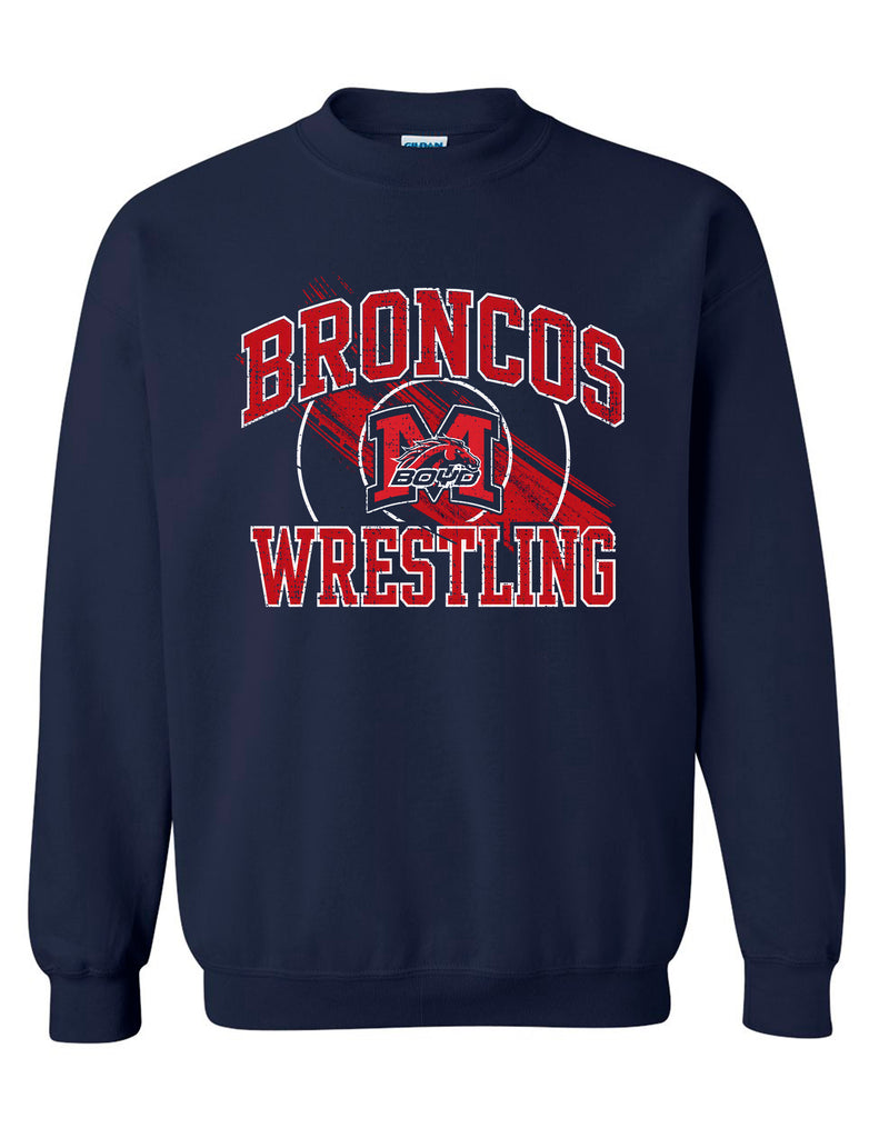 Boyd Wrestling Gildan Navy Paint Crewneck Sweatshirt