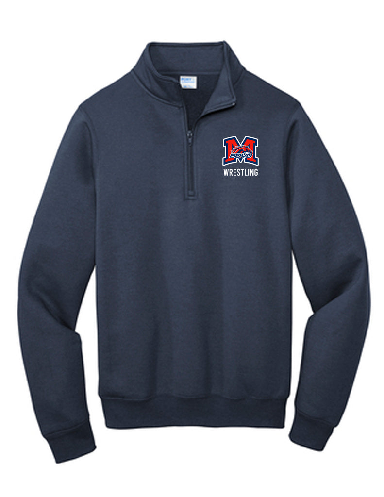 Boyd Wrestling Port & Co. Navy Quarter Zip Sweatshirt