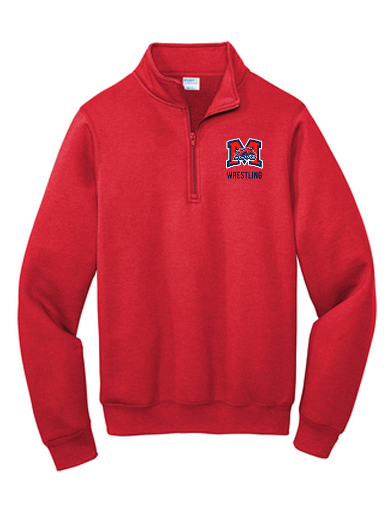Boyd Wrestling Port & Co. Red Quarter Zip Sweatshirt