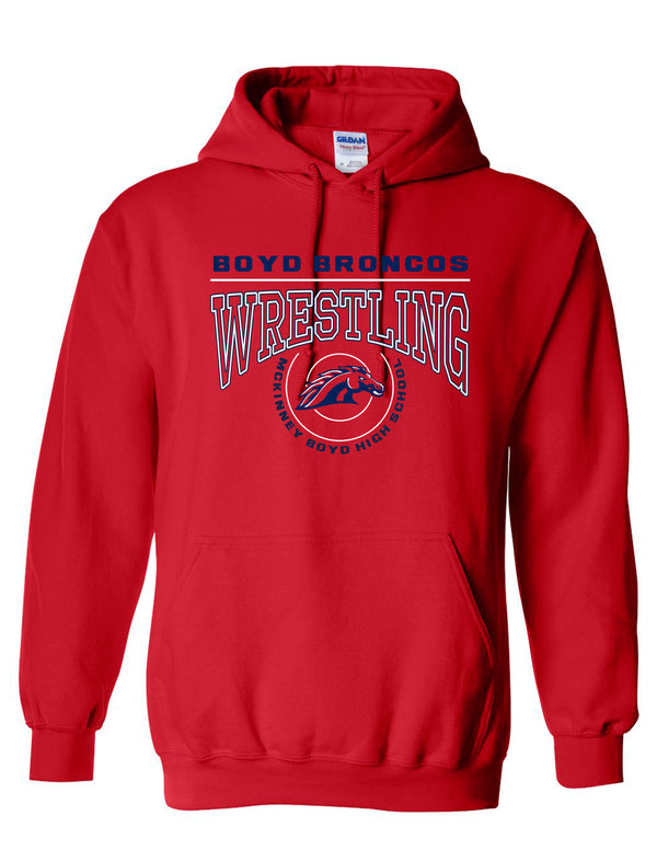 Boyd Wrestling Red Circle Mat Design Hoodie