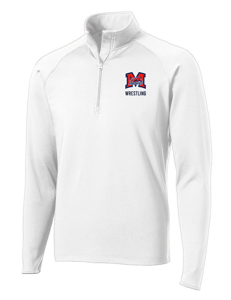 Boyd Wrestling Sports Tek White 1/4 Zip w/Embroidery