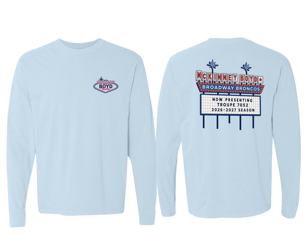 Broadway Broncos Marquis Chambray Comfort Colors Long Sleeve Tee